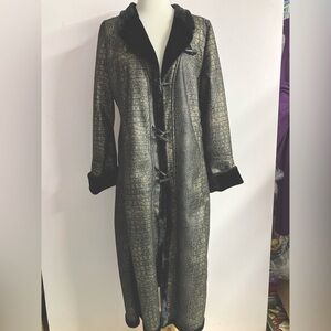 Women’s Maxi Coat, 12, Gold/Black, Faux Fur Lining, by Skea Vail Colorado
